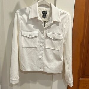 Nicole Miller Cream Button-Up Blazer